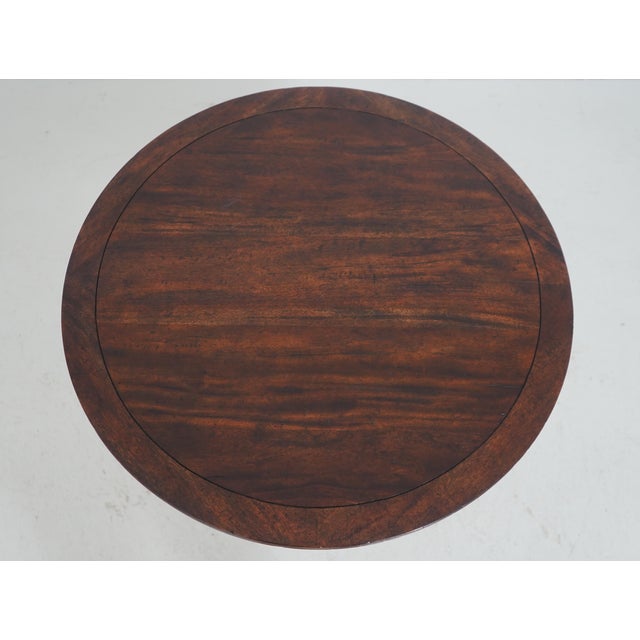 Traditional Theodore Alexander Round Mahogany Iron Base Table For Sale - Image 3 of 12