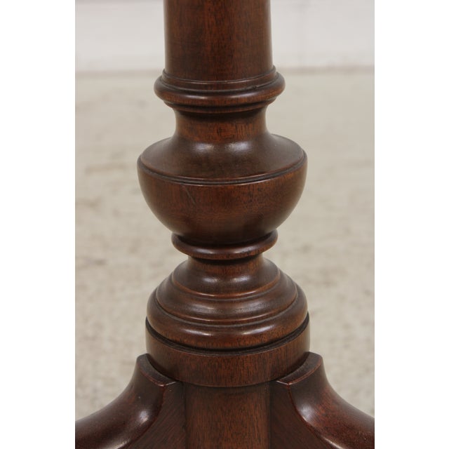Biggs Scallop Tilt Top Mahogany Candle Stand Table For Sale - Image 9 of 12