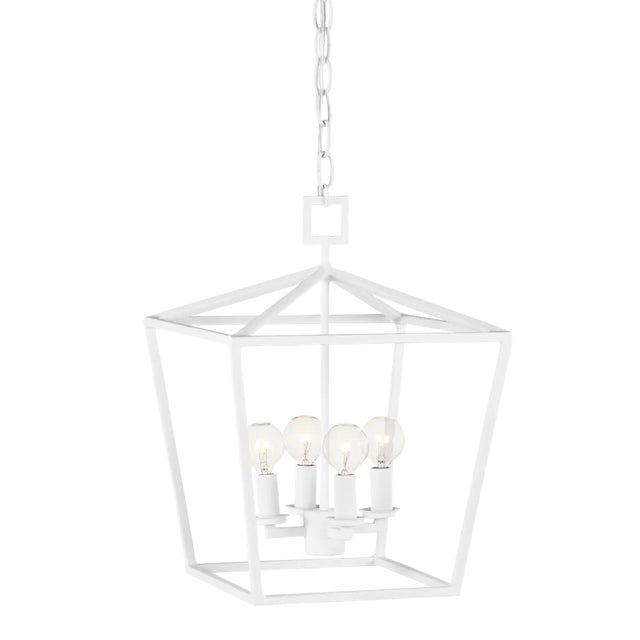 Currey & Company Currey & Company Denison White Small Chandelier For Sale - Image 4 of 7
