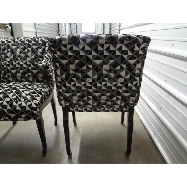 Wood Pair of Grosfeld House Inspired Ebonized Chairs With Hoof Feet For Sale - Image 7 of 13