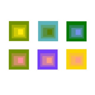 Geometric Abstract Art in Pop Colors Set of 6 - 11" X 11" For Sale