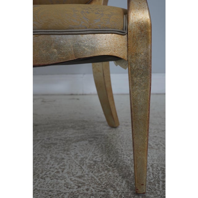 Pair Henredon Gold Finish Decorator Open Armchairs For Sale - Image 10 of 18