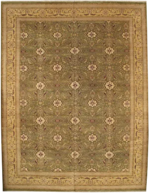 Pasargad N Y Indo Agra Design Hand Knotted Lamb's Wool Rug - 12'1" X 15'7"