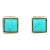 Art Deco 14k Gold Natural Turquoise Square Stud Earrings for Women- 2 Pieces For Sale