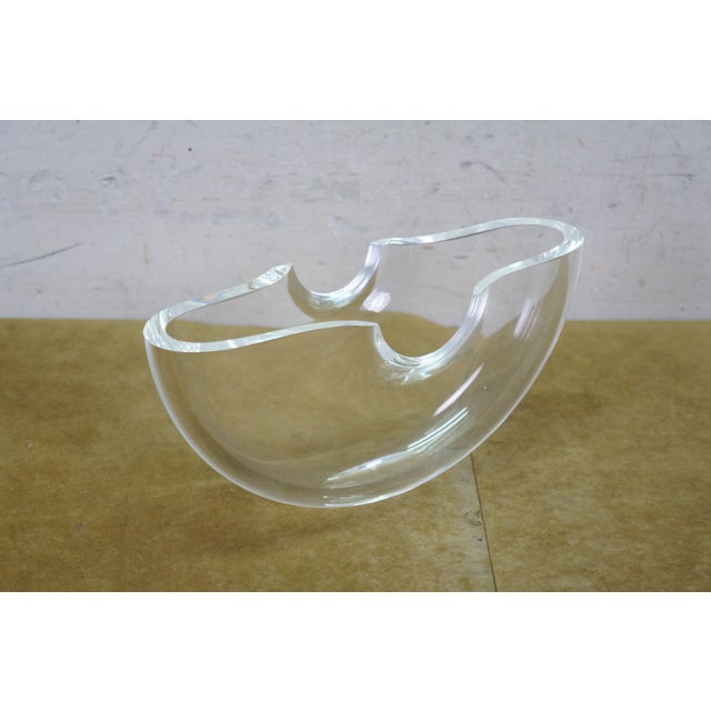 Steuben Glass Steuben Equinox Neil Cohen Half Moon Notched Art Glass Bowl 10" For Sale - Image 4 of 16
