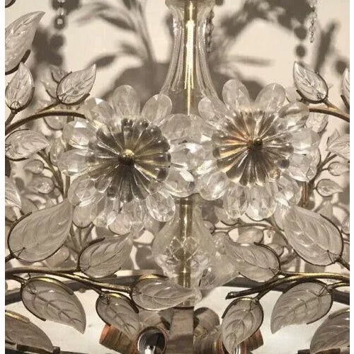Hollywood Regency Exceptional 1940's XL Hollywood Regency Cut Crystal Garden Chandelier - Hand Crafted Attrib. Maison Bagues For Sale - Image 3 of 13