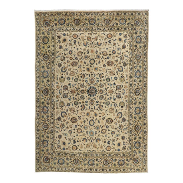 Late 20th Century Vintage Persian Nain Rug, 10'04 X 14'11 For Sale