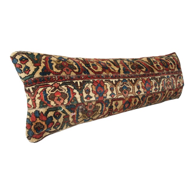 Handmade Antique Persian Rug Pillow Cushion Cover - 16'' X 47'' For Sale