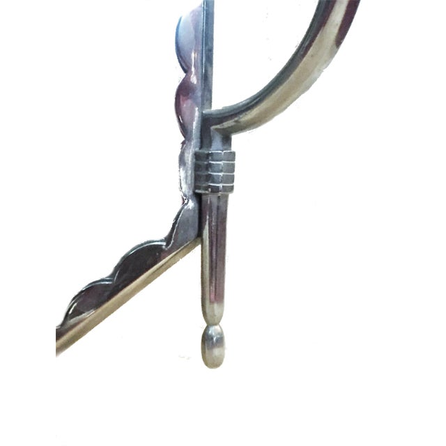 Early 20th Century Maurice Dufrêne, French Art Deco Nickeled Bronze Wall Mirror, circa 1920s For Sale - Image 5 of 6