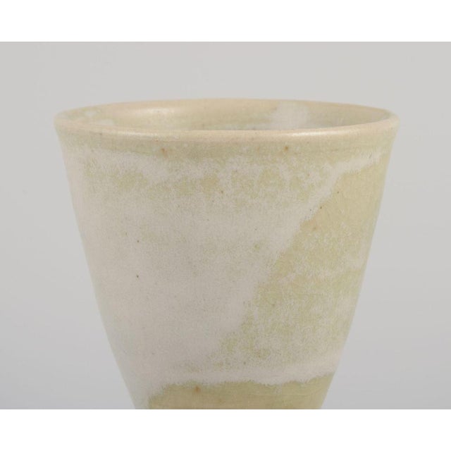Late 20th Century Swedish Ceramic Mug in Glaze in Light Tones For Sale - Image 3 of 8