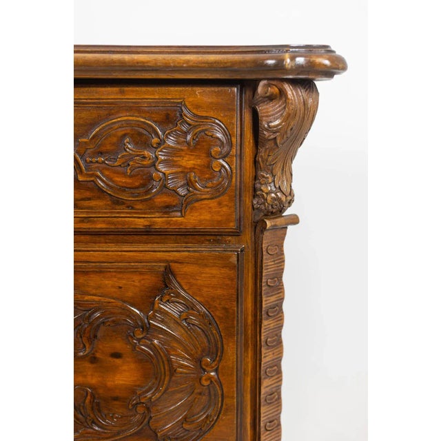 Brown Louis XV Style Chest of Drawers in Walnut, 1880s For Sale - Image 8 of 11