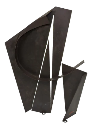 Abstract Welded Geometric Steel Sculpture, " a Way Through", by David Tothero