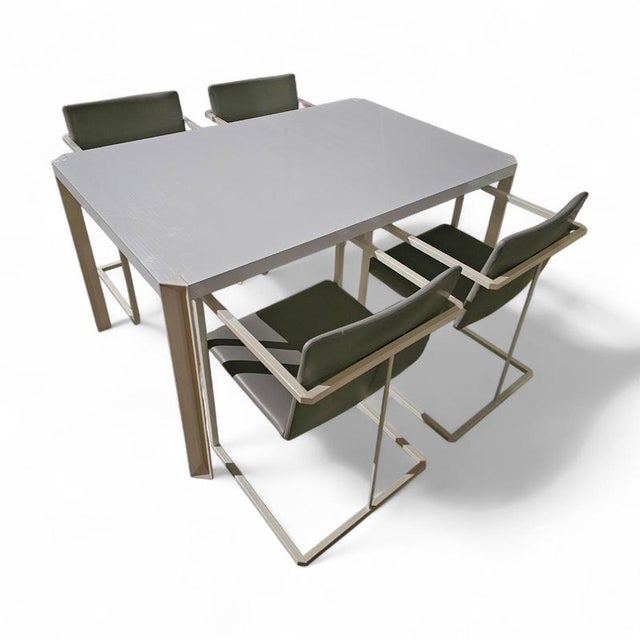 Grey Fabric and White Steel Chairs by Pierre Mazairac & Karel Boonzaaijer for Hennie de Jong, 1970s, Set of 4 For Sale - Image 13 of 17