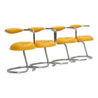 Cobra Chairs by Giotto Stoppino, 1970s, Set of 4 For Sale