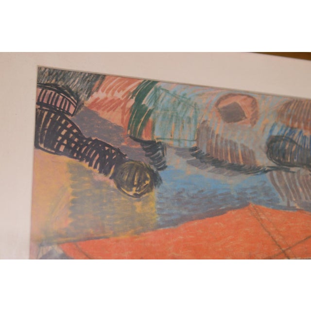 Original Swedish Abstract – Glazed Pastel/Oil on Panel – Indistinctly Signed, Unidentified Artist – Framed – 86 × 66 cm...