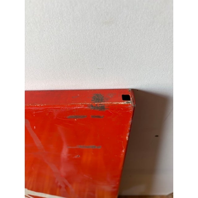 Red Mid 20th Century Minimalist Graphic Matador Metal Panel For Sale - Image 8 of 11