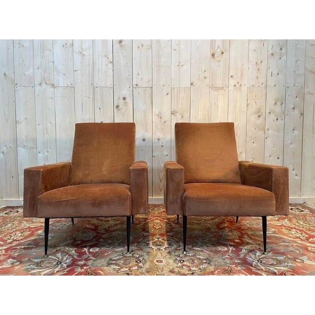 Black Set of Vintage Armchairs, 1960s For Sale - Image 8 of 8
