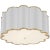 Alexa Hampton for Visual Comfort Signature Markos Grande Flush Mount in White & Gild with Frosted Acrylic For Sale