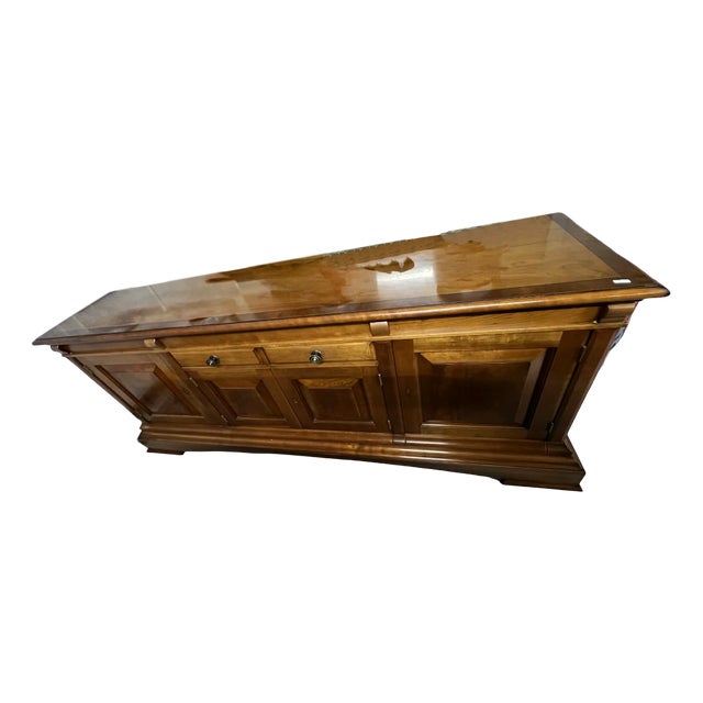Large Cherry Wood Sideboard, 1980s For Sale
