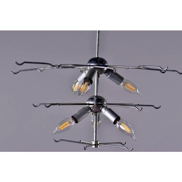 Mid Century Italian Three Tier Tronchi Glass Chandelier For Sale - Image 11 of 12