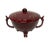 Chinese Dark Brick Red Ancient Style Ding With Dragon Handles and Legs For Sale