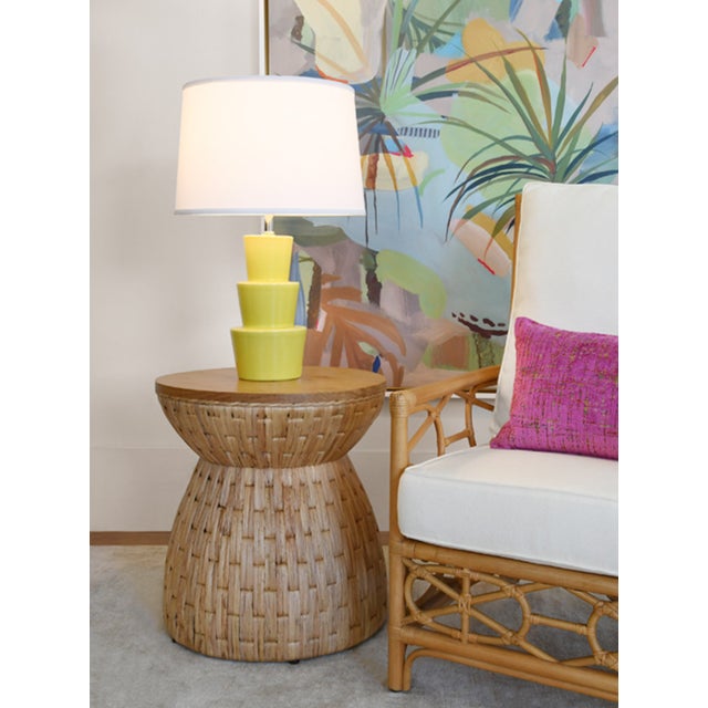 Contemporary Matthew Izzo Home Fiji Hyacinth and Mindi Wood Round Occasional Table For Sale - Image 3 of 4