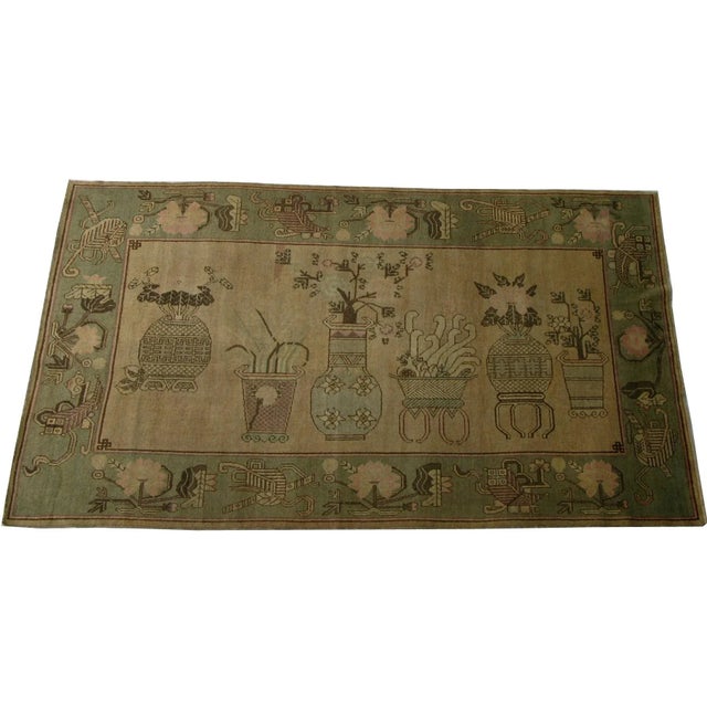 Early 20th Century Early 20th Century Antique Central Asia Khotan Samarkand Rug 9'9'' X 5'7'' For Sale - Image 5 of 5