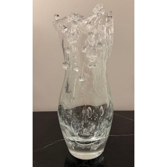 Sculptural “Dual Wave” Art Glass Vase by Studio a / Global Views For Sale - Image 11 of 15