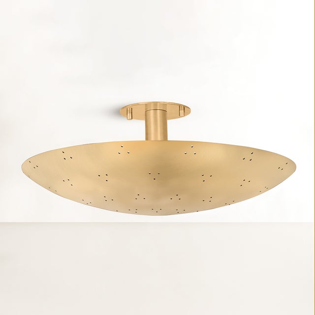 Modern Hudson Valley Lighting Bern 18 in. 3 Light Flush Mount in Vintage Brass Finish For Sale - Image 3 of 4