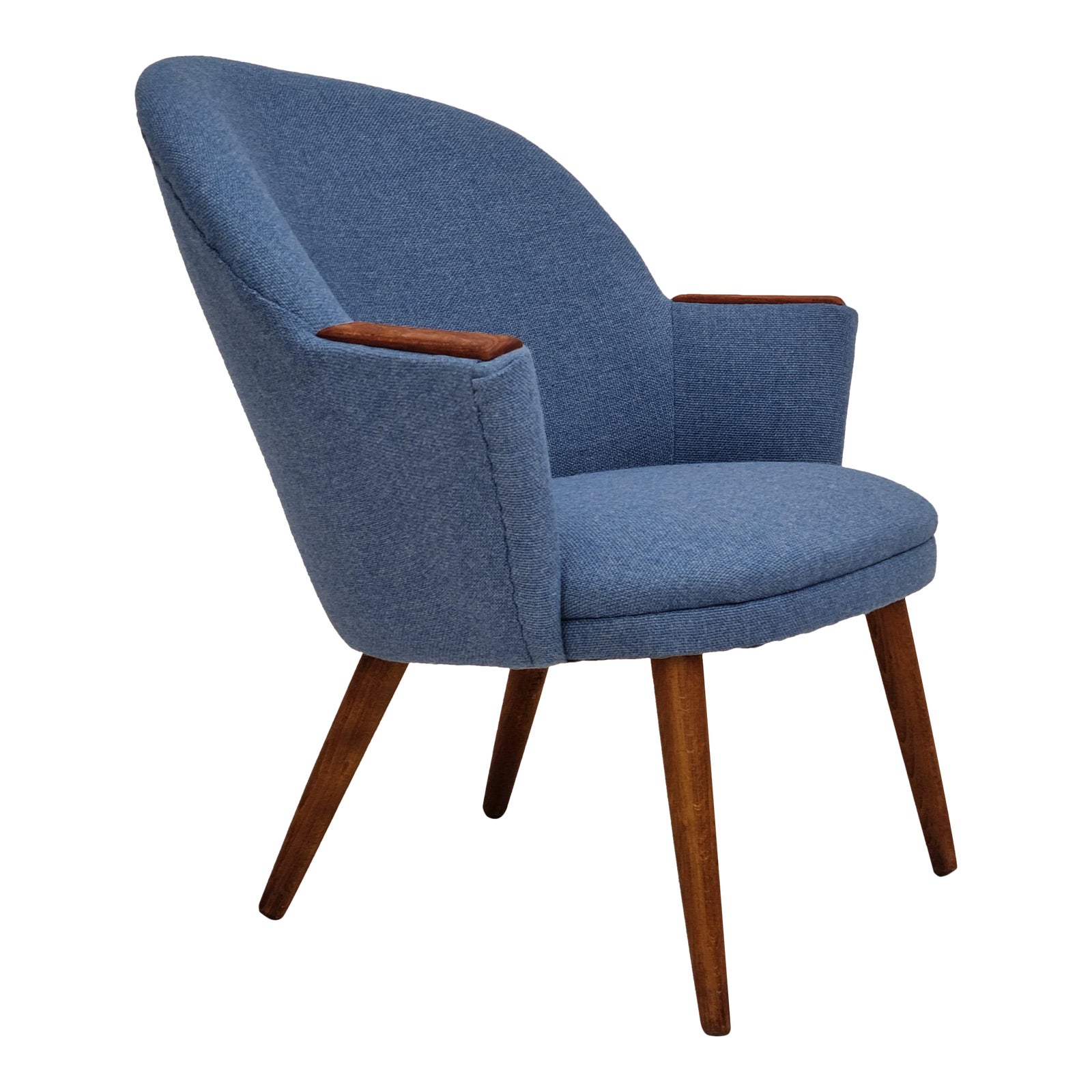 1960s, Danish Design, Lounge Chair, Furniture Wool Fabric, Teak Chairish