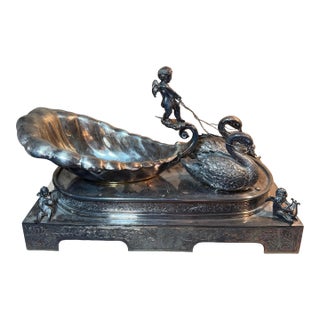 1875 the Barge of Venus Electroplate Centerpiece by Middletown Silver Plate Co. For Sale
