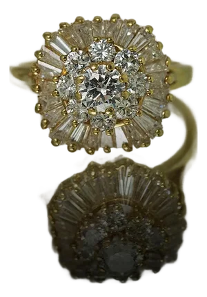 Late 20th Century Diamond Cluster Ring, Size 5