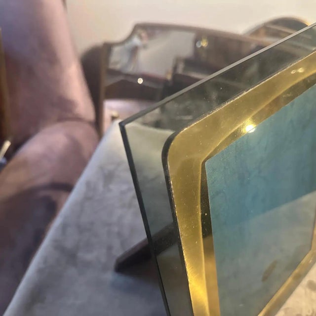 1960s High Quality Mid-Century Modern Smoked Glass Italian Picture Frame For Sale - Image 11 of 11