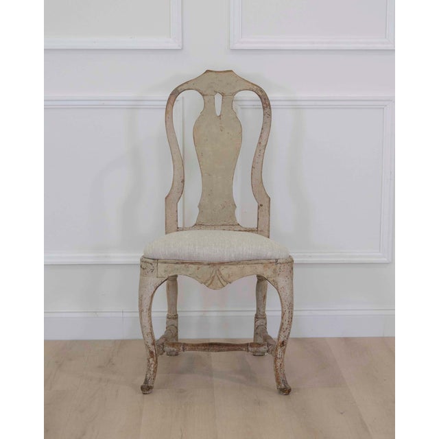 Rococo Swedish 18th Century Rococo Painted Chair For Sale - Image 3 of 6