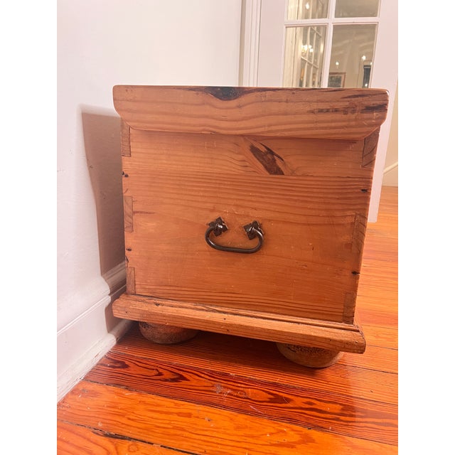 Brown Spanish Colonial Style Wood Trunk With Ornate Iron Hardware For Sale - Image 8 of 12