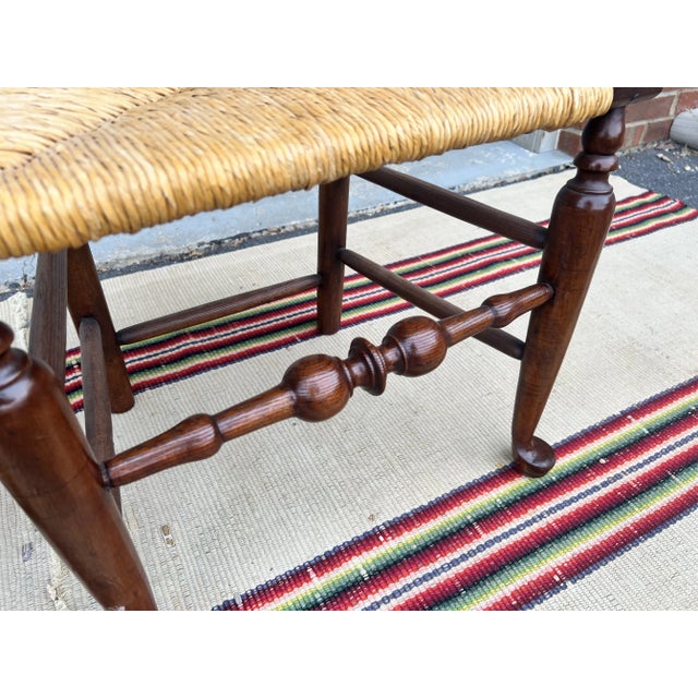 Brown A Pair of Country Queen Anne Rush Seat Side Chairs, Hudson Valley of New York, Circa 1760’s For Sale - Image 8 of 12