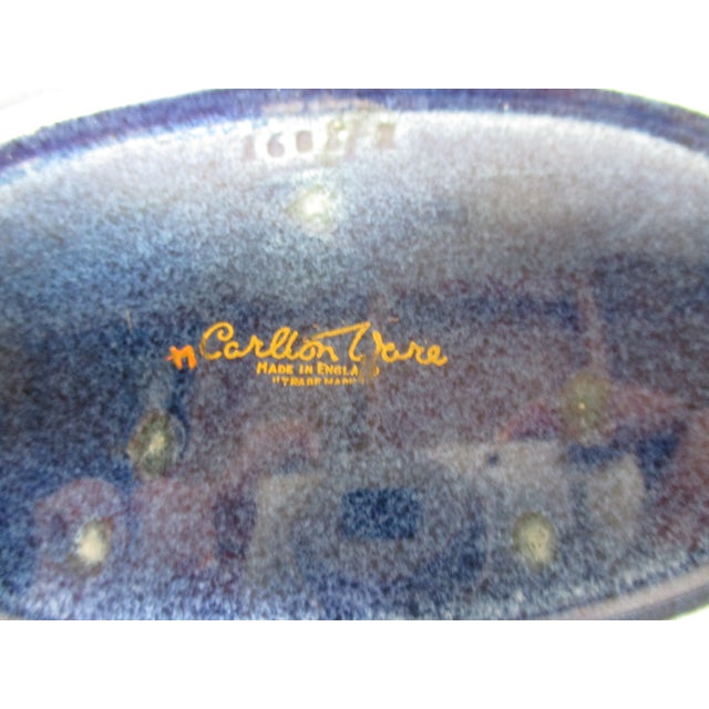 1920s Art Deco Oval Hand Painted Carlton Ware Porcelain Serving Dish For Sale - Image 6 of 10