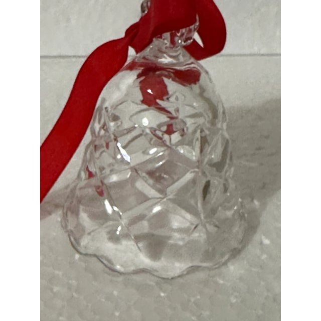 Vintage 20th Century Crystal & Glass Red Holiday Bells- Set of 3 For Sale - Image 11 of 12