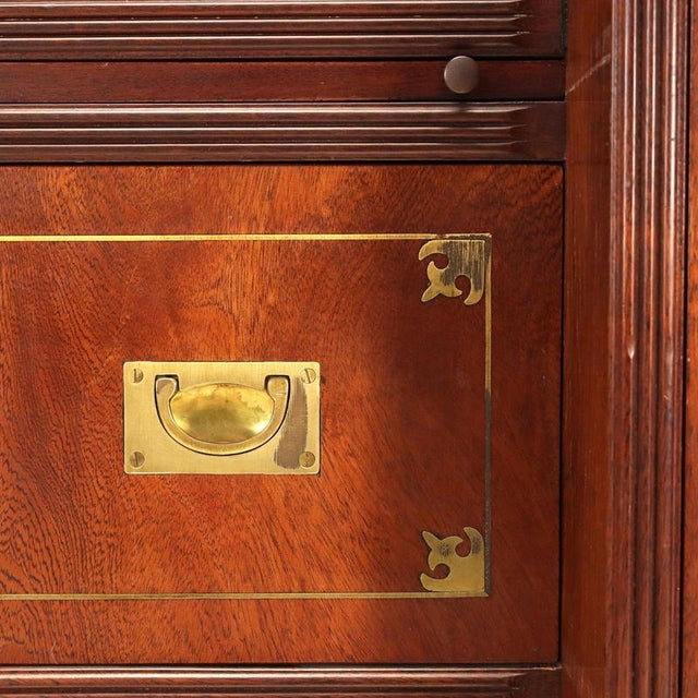Brown Nautical Mahogany Wardrobe in the style of The Great Estern For Sale - Image 8 of 12