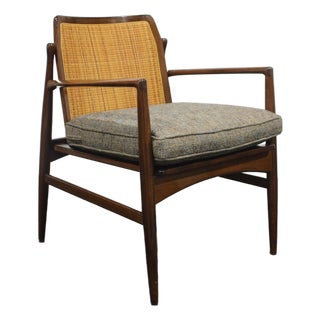 1950s Cane Back Lounge Chair by Ib Koford Larsen for Selig For Sale
