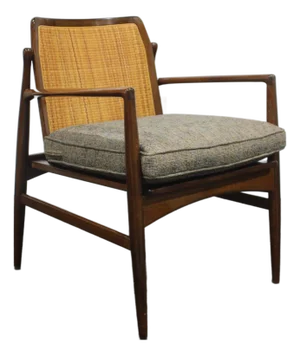 1950s Cane Back Lounge Chair by Ib Koford Larsen for Selig