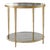 Modern History Sculpture Round Table - Antique Brass For Sale