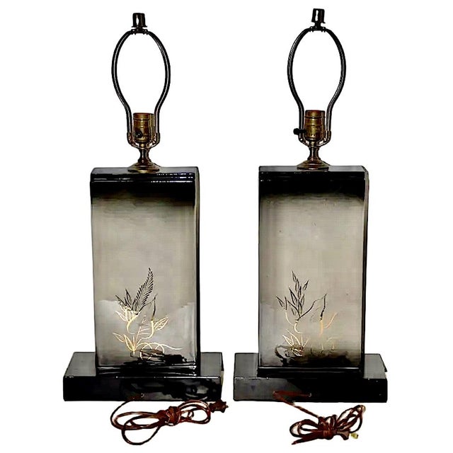 Ceramic Pair of Sascha Brastoff Hand-Painted Ceramic Lamps c.1960 For Sale - Image 7 of 8