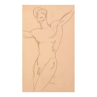 1992 Neil Meitzler Male Nude Drawing For Sale