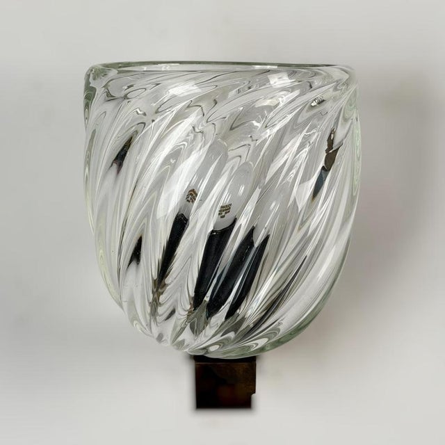 Mezzo Diamante Murano Glass Sconces attributed to Carlo Scarpa for Venini, 1940s, Set of 2 For Sale - Image 10 of 18