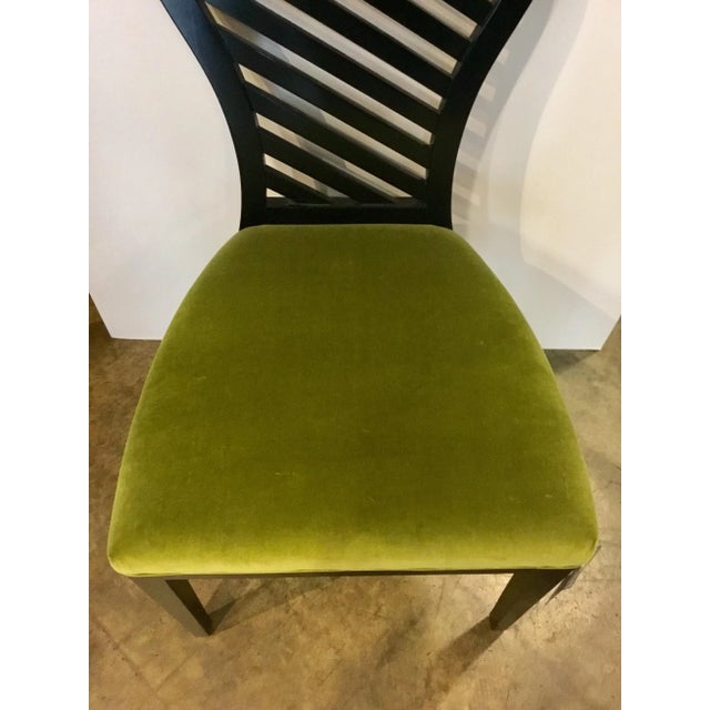 Henredon Modern Mark Sikes for Henredon Green Velvet Side Chair For Sale - Image 4 of 7