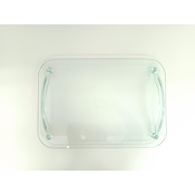 Glass Transparent Glass Tray in the style of Fontana Arte, Italy, 1980s For Sale - Image 7 of 10