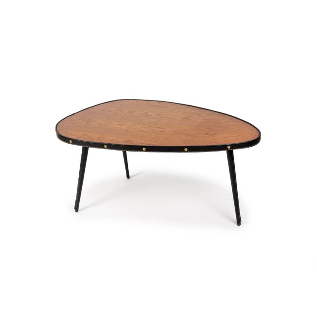 Leather Coffee Table by Jacques Adnet, 1950s For Sale - Image 10 of 10
