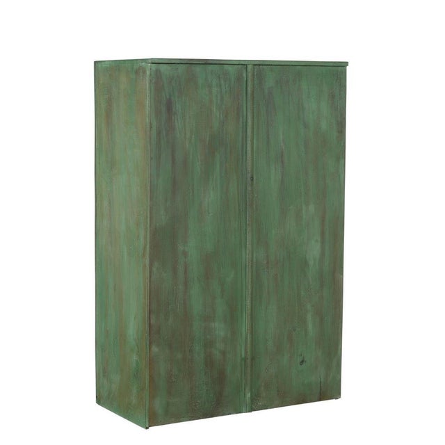 Late 19th Century Antique Indian Painted Teakwood Small Armoire, C. 1880 For Sale - Image 5 of 5