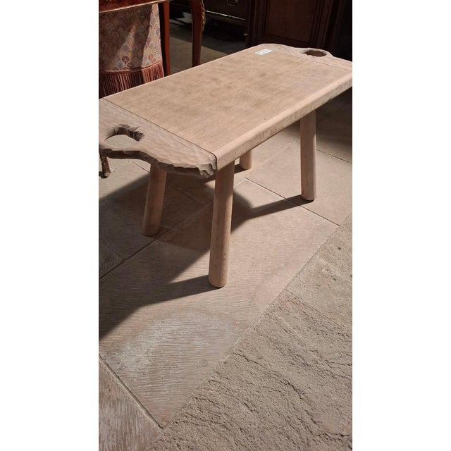 Brutalist coffee table in solid oak. Period: 20th century. This table has been sandblasted. Style: Modern Art Condition:...